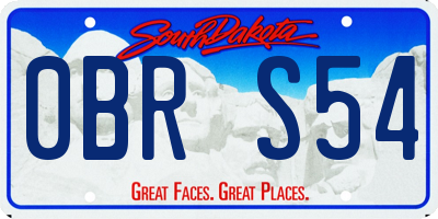 SD license plate 0BRS54