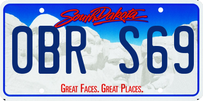 SD license plate 0BRS69
