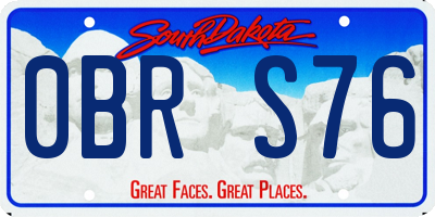 SD license plate 0BRS76