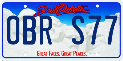 SD license plate 0BRS77