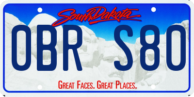 SD license plate 0BRS80