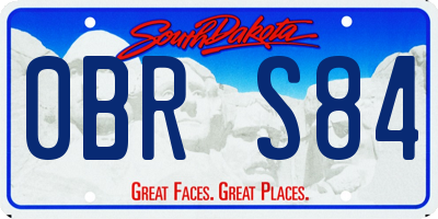 SD license plate 0BRS84