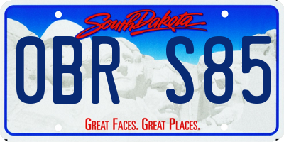 SD license plate 0BRS85