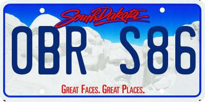 SD license plate 0BRS86