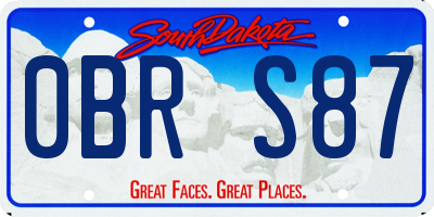 SD license plate 0BRS87