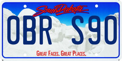 SD license plate 0BRS90