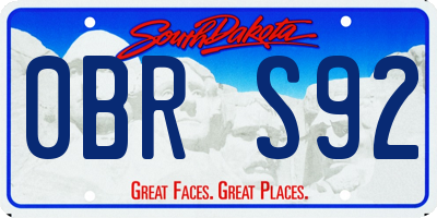 SD license plate 0BRS92