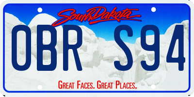 SD license plate 0BRS94