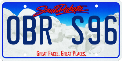SD license plate 0BRS96