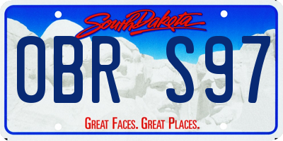SD license plate 0BRS97