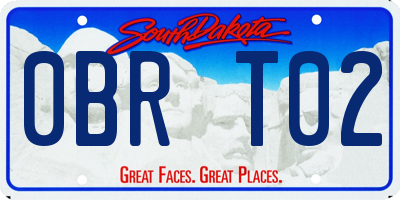 SD license plate 0BRT02