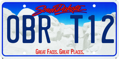 SD license plate 0BRT12