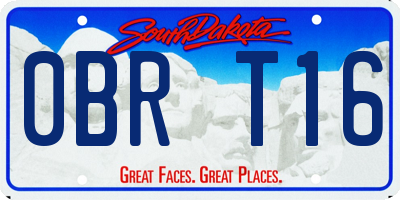 SD license plate 0BRT16