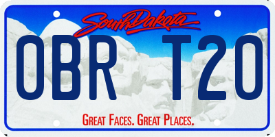 SD license plate 0BRT20