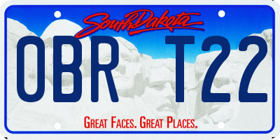 SD license plate 0BRT22