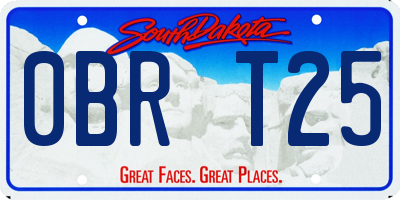 SD license plate 0BRT25
