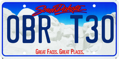 SD license plate 0BRT30