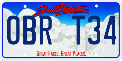 SD license plate 0BRT34