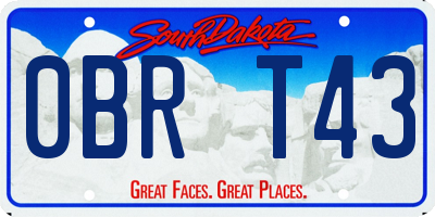 SD license plate 0BRT43