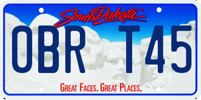 SD license plate 0BRT45