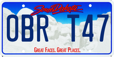 SD license plate 0BRT47