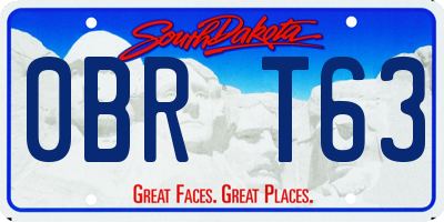 SD license plate 0BRT63