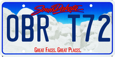 SD license plate 0BRT72