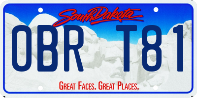 SD license plate 0BRT81