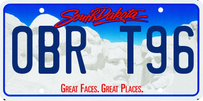 SD license plate 0BRT96