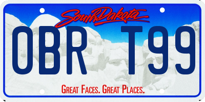 SD license plate 0BRT99