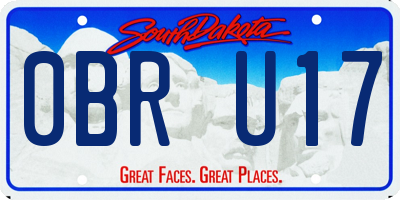SD license plate 0BRU17