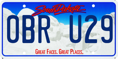 SD license plate 0BRU29