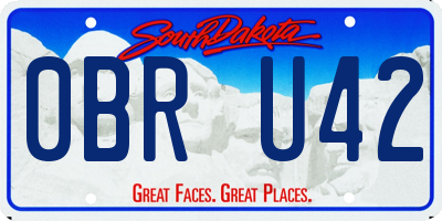 SD license plate 0BRU42
