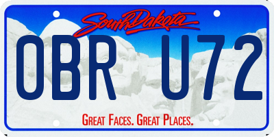 SD license plate 0BRU72