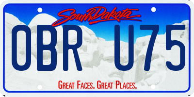 SD license plate 0BRU75