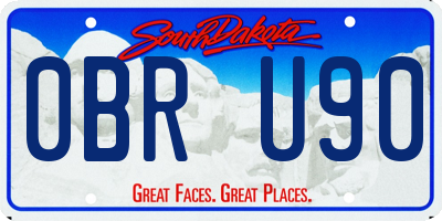 SD license plate 0BRU90