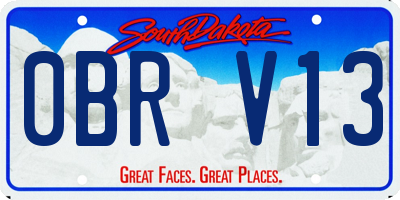 SD license plate 0BRV13