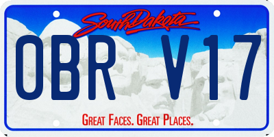 SD license plate 0BRV17