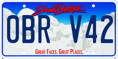 SD license plate 0BRV42