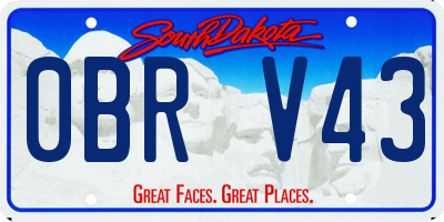 SD license plate 0BRV43