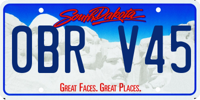 SD license plate 0BRV45