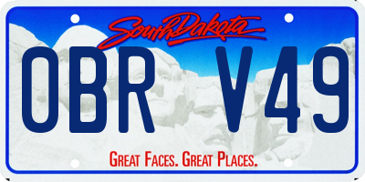 SD license plate 0BRV49