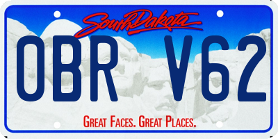 SD license plate 0BRV62