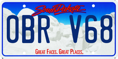 SD license plate 0BRV68