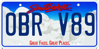SD license plate 0BRV89