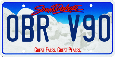 SD license plate 0BRV90