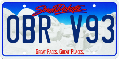SD license plate 0BRV93