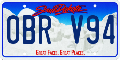 SD license plate 0BRV94