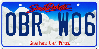 SD license plate 0BRW06