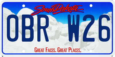 SD license plate 0BRW26